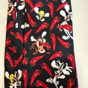 Warner Bros. Looney Tunes Black Tie with Red and White Accents